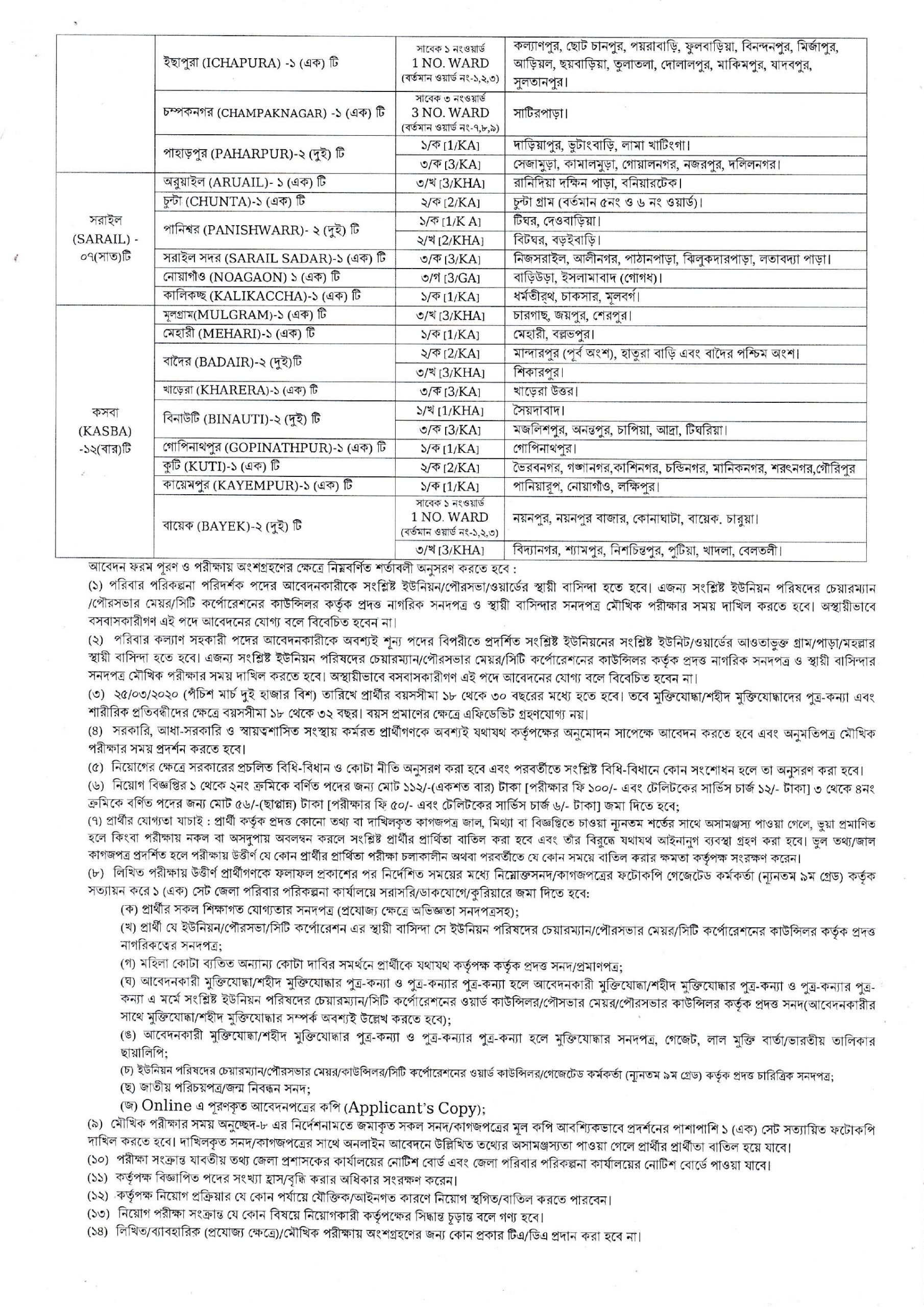 Brahmanbaria Family planning Job Circular 2021, Brahmanbaria poribar porikolpona job circular 2021, ব্রাহ্মণবাড়িয়া পরিবার পরিকল্পনা জব সার্কুলার ২০২১-3