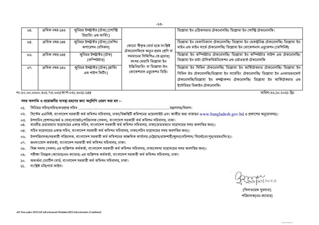 Bangladesh Public Service Commission BPSC Job Circular 2021, BPSC Job Circular 2021, bdjobspublisher.com -23